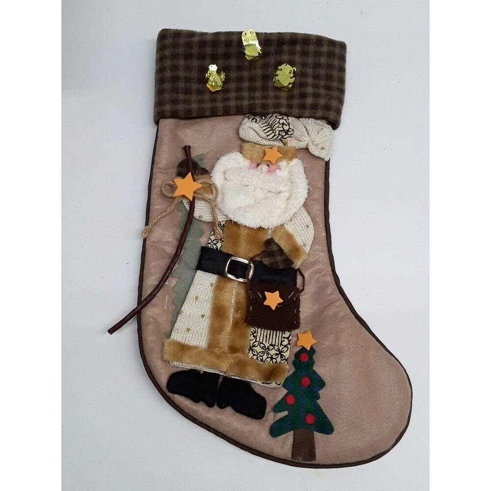 D&F Designs Gastonia NC Santa 3D Christmas Stockings Sock Woodland